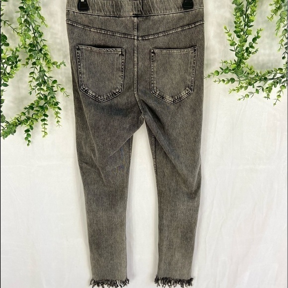 FADED black ankle fringed jeggings S - Picture 2 of 2